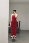 Marc Le Bihan Stretch Pleated Stretch Bandeau Dress or Skirt Collection MLB-25900-HONG Red Long Skirt 25900 25901